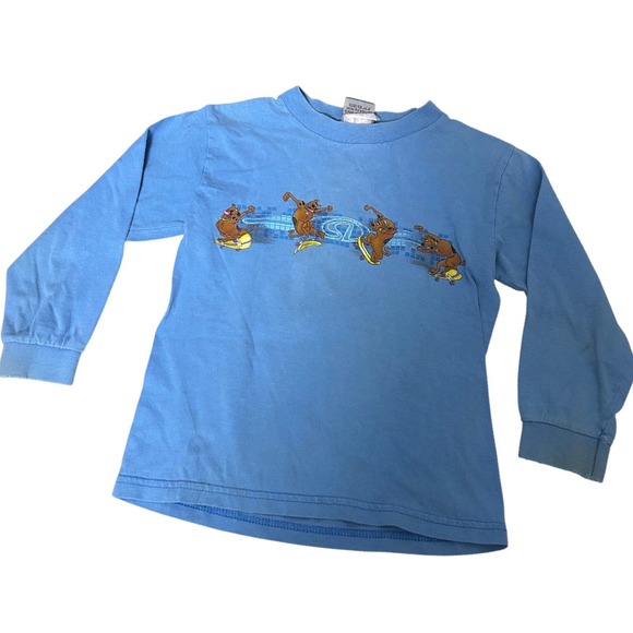 Cartoon Network Other - y2k 90's Vintage Scooby Doo Cartoon Network Blue Long Sleeve Graphic Tee Kids